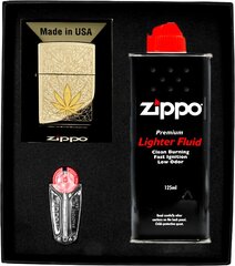 Zestaw ZIPPO Зажигалка BLACK ICE CANNABIS DESIGN Prezentowy No1 цена и информация | Зажигалки и аксессуары | kaup24.ee