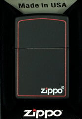 Zestaw ZIPPO Зажигалка BLACK MATTE RED BORDER LOGO Prezentowy No1 цена и информация | Зажигалки и аксессуары | kaup24.ee