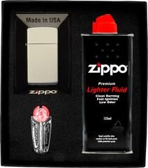 Zestaw ZIPPO Зажигалка SATIN FINISH SLIM Prezentowy No1 цена и информация | Зажигалки и аксессуары | kaup24.ee