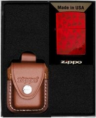 Seatud ZIPPO Tulemasin CANDY APPLE RED FLAME PATTERN Kingikomplekt No2 hind ja info | Tulemasinad ja tarvikud | kaup24.ee