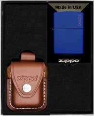 Набор ZIPPO Зажигалка ROYAL BLUE MATTE LOGO Подарочный набор No2 цена и информация | Зажигалки и аксессуары | kaup24.ee