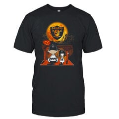 Snoopy And Charlie Brown Las Vegas Raiders Sitting Under Moon Halloween 2023 T-shirt hind ja info | Meeste T-särgid | kaup24.ee