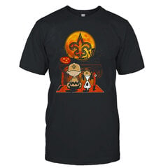 Snoopy And Charlie Brown New Orleans Saints Sitting Under Moon Halloween 2023 T-shirt hind ja info | Meeste T-särgid | kaup24.ee