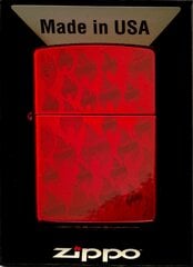 Seatud ZIPPO Tulemasin CANDY APPLE RED FLAME PATTERN Kingikomplekt No3 hind ja info | Tulemasinad ja tarvikud | kaup24.ee