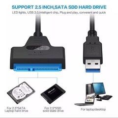 Usb adapteri kaabel 3.0 Sata Iii 2.5 kuni 6Gbps värv mustaks hind ja info | USB jagajad, adapterid | kaup24.ee