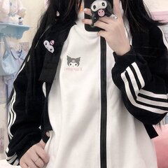 (L-W02)Sanrio Hello Kitty Kawaii tõmblukuga ülisuur jope naistele Y2k Uued kevadised sügistopid Hip-hop lahtised magusad korea stiilis riided hind ja info | Naiste mantlid | kaup24.ee