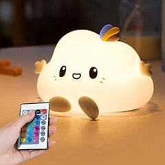 Kids Cloud LED öövalgusti Laste magamistoa pehme silikoonlamp Värviline unelamp puuteanduri ja kaugjuhtimispuldiga цена и информация | Настольные лампы | kaup24.ee