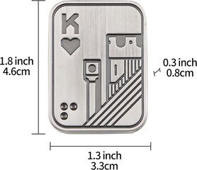 Metallist pokkeri sõrmega liugur Stressi leevendavad mänguasjad täiskasvanutele, kontorikaartide sõrmemänguasjad lauamänguasjad (K, hõbedane) цена и информация | Настольные игры, головоломки | kaup24.ee