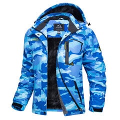 (USA xS(CN S)-Blue Camo)MAGCOMSEN Naiste Trend Suusajope Talvine soe fliis Parka Veekindel töö Vihmajope Tuulejokk Välisriided Lumega Matkamine Kalastamine hind ja info | Naiste mantlid | kaup24.ee