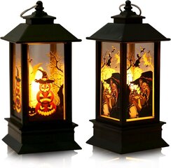 Mini Halloweeni kõrvitsa nõia nahkhiirepuu küünal Jack-O-latern sise- ja välistingimustes Halloweeni laua kaunistamiseks цена и информация | Праздничные декорации | kaup24.ee