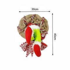 Jõulupärg 40cm Uksepärg Jõulu jõulukaunistused Pärjakaunistused Kuidas Grinch varastas jõulupärja ukse kotist hind ja info | Kunstkuused | kaup24.ee