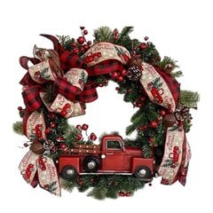 Punased veoautode jõulupärjad esiukse jaoks Rustic Christmas Reef jõulupärg Jõuluvannik цена и информация | Искусственные елки | kaup24.ee