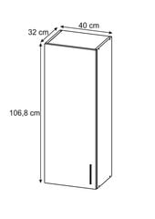 Подвесной шкафчик Lupus Bella Max 1D 40 см, серого цвета цена и информация | Кухонные шкафчики | kaup24.ee