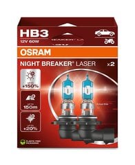 Автомобильные лампочки Osram Night Breaker Laser (Next Generation) HB3/9005, 2шт цена и информация | Автомобильные лампочки | kaup24.ee