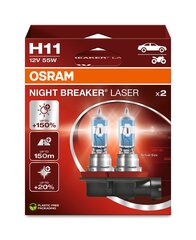 Автомобильные лампочки OSRAM Night Breaker Laser (Next Generation) H11, 2 шт. цена и информация | Автомобильные лампочки | kaup24.ee