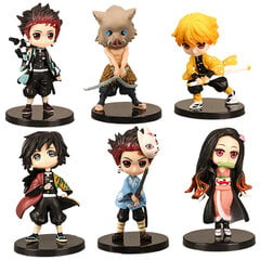 TK Deemon Slayer Anime figuur 7 cm Nezuko Tanjirou Zenitsu Inosuke Kyoujurou Kanawo Kawaii mänguasi Q figuurne PVC mudeli kingitus цена и информация | Мужские украшения | kaup24.ee