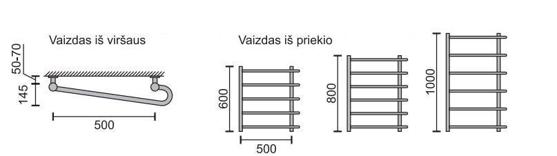 Käterätikuivati Rosela H, 500x800 mm, 400W цена и информация | Vannitoa radiaatorid ja käterätikuivatid | kaup24.ee