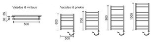 Elektriline käterätikuivati Rosela Round küttekehaga, 500x800 mm, 200W цена и информация | Полотенцесушители | kaup24.ee