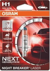 Automobilinė лампочка Osram Night Breaker Laser (Next Generation) H1, 1 шт. kaina ir informacija | Автомобильные лампочки | kaup24.ee