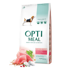 OPTIMEAL™. Super Premium Täisväärtuslik täissööt täiskasvanud keskmist kasvu koertele kalkunilihaga 12 kg hind ja info | Kuivtoit koertele | kaup24.ee