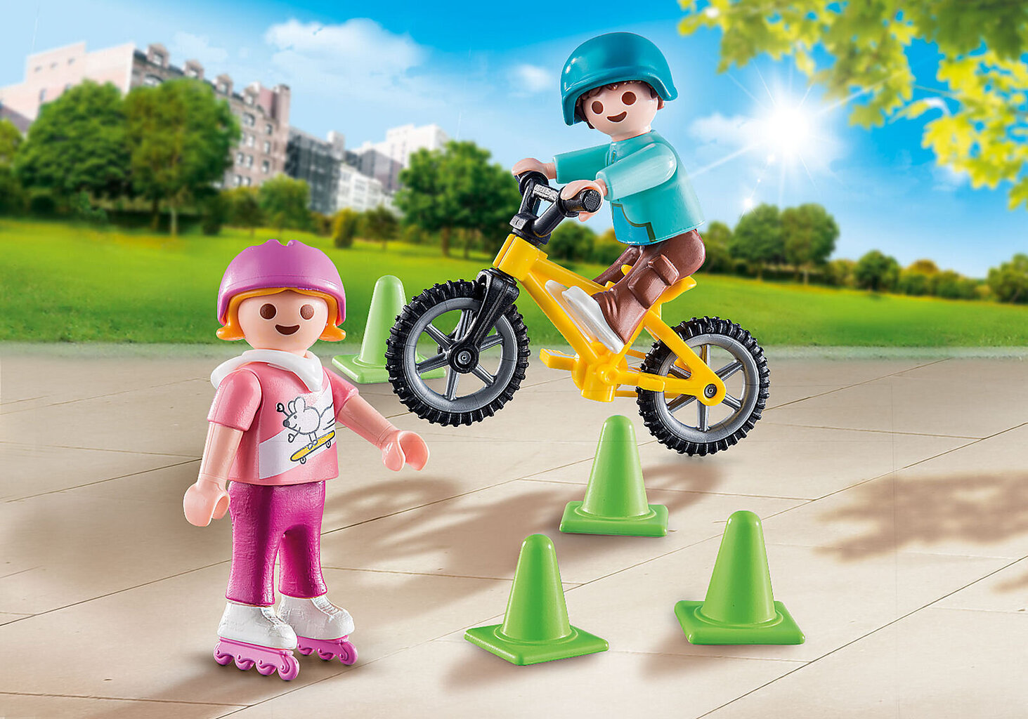 70061 PLAYMOBIL® Special Plus, Lapsed rulluiskudega ja jalgrattaga цена и информация | Klotsid ja konstruktorid | kaup24.ee