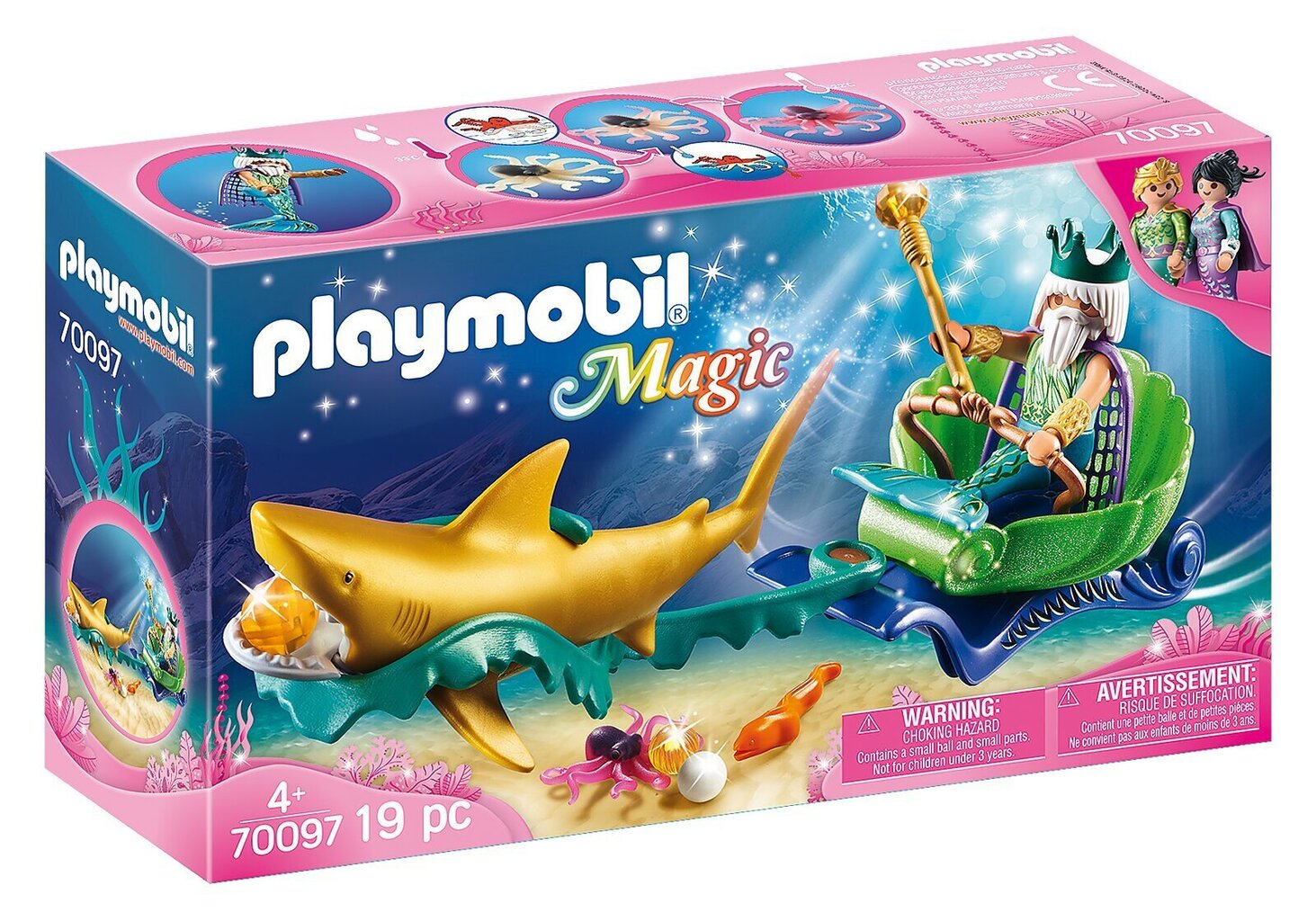 70097 PLAYMOBIL® Magic, Mere kuningas koos kuldse haiga цена и информация | Klotsid ja konstruktorid | kaup24.ee