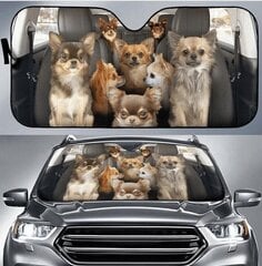 Chihuahua auto päikesevari, Chihuahua tuuleklaas, koerte pere päikesevari, koerte autotarvikud, autokaunistus, Chihuahua armastajate kingitus цена и информация | Мотоаксессуары | kaup24.ee