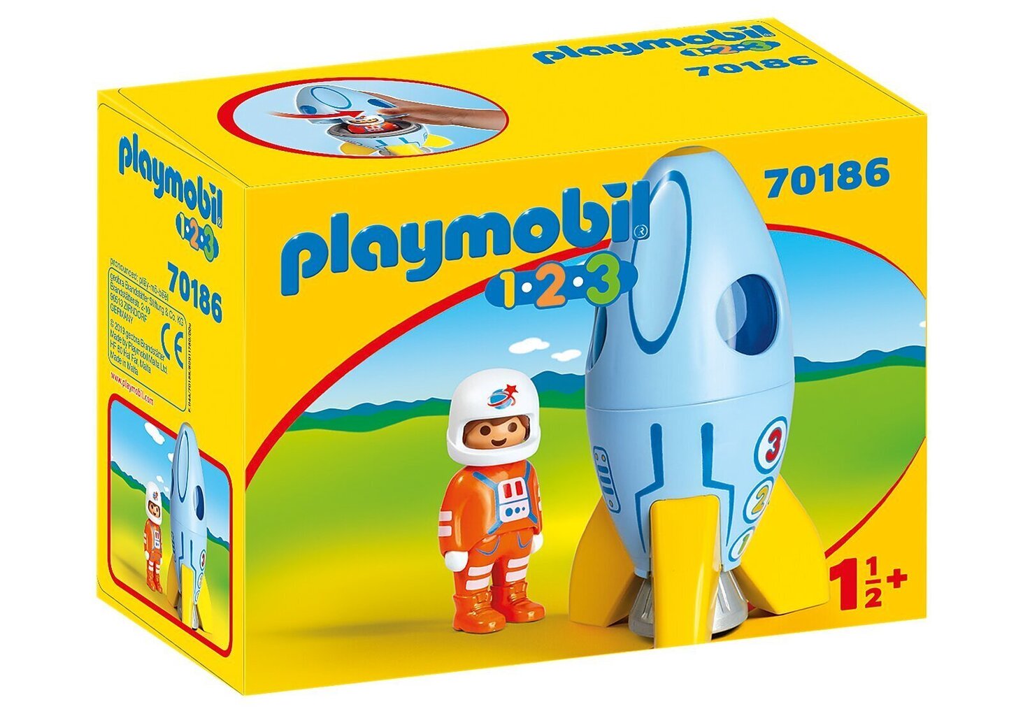 Astronaut raketiga 70186 PLAYMOBIL® 1.2.3 цена и информация | Klotsid ja konstruktorid | kaup24.ee