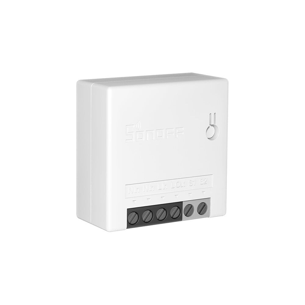 Nutikas lüliti Sonoff Mini, 2200W, 230VAC, rakenduses juhitav, Wi-Fi, hääljuhtimine, DIY režiim цена и информация | Valvesüsteemid, kontrollerid | kaup24.ee