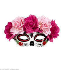 Dia de los muertos mask roosa-punase roosiga hind ja info | Karnevali kostüümid | kaup24.ee