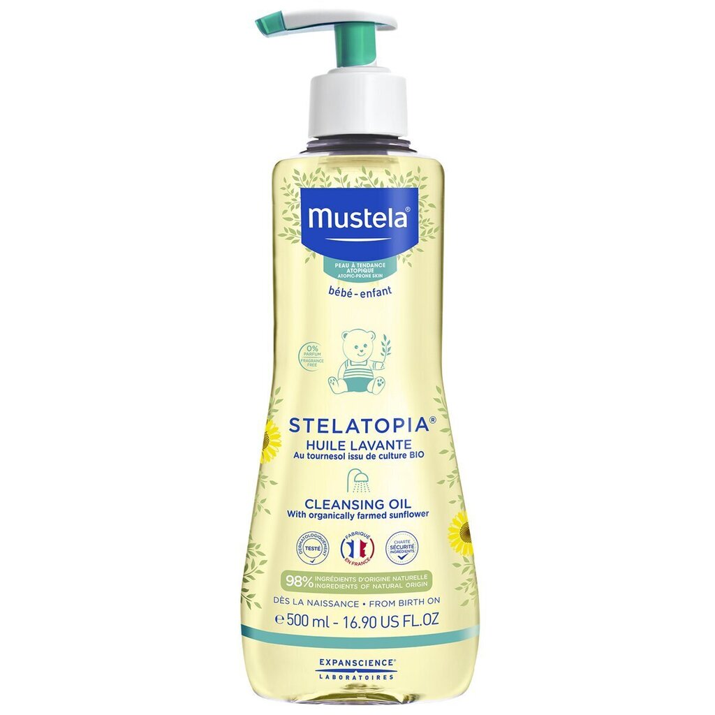 Laste puhastusõli Mustela Stelatopia 500 ml hind ja info | Laste ja ema kosmeetika | kaup24.ee