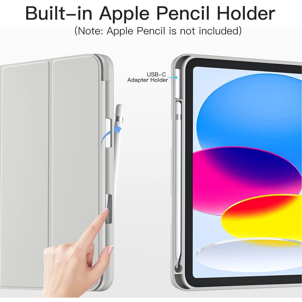 Connect Tri-Fold Styluse hoidja Seisma Karp Apple iPad Air 4 10.9'' (2020) / iPad Air 5 10.9'' (2022) Hõbe цена и информация | Tahvelarvuti kaaned ja kotid | kaup24.ee