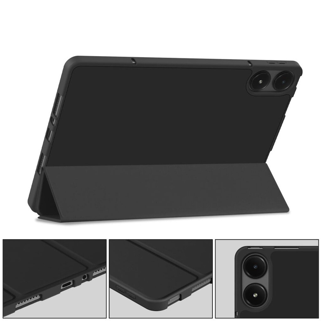 Connect Tri-Fold Stylus hoidja Stand Case Samsung Galaxy Tab A8 10.5'' (2021) X200 / X205 / X207 Must hind ja info | Tahvelarvuti kaaned ja kotid | kaup24.ee