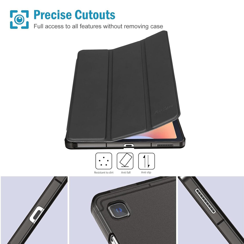 Connect Tri-Fold Stylus hoidja Stand Case Samsung Galaxy Tab A8 10.5'' (2021) X200 / X205 / X207 Must hind ja info | Tahvelarvuti kaaned ja kotid | kaup24.ee