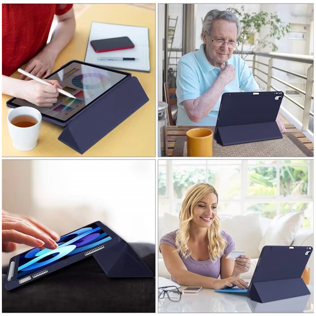 Connect Tri-Fold Stylus hoidja Seisak Karp Samsung Galaxy Tab A9 8.7'' X110 Wi-Fi / X115 LTE Must hind ja info | Tahvelarvuti kaaned ja kotid | kaup24.ee