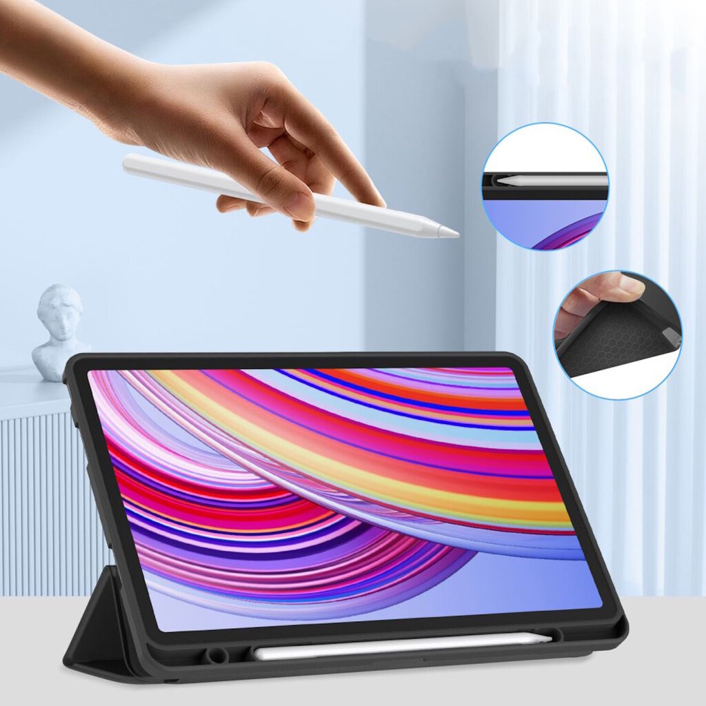 Connect Tri-Fold Stylus hoidja Seisak Karp Samsung Galaxy Tab A9 8.7'' X110 Wi-Fi / X115 LTE Must цена и информация | Tahvelarvuti kaaned ja kotid | kaup24.ee