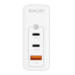 Jellico C118 GaN 100W PD Universaalne nutiseadmete ja sülearvuti laadija 2x USB-C / USB Valge hind ja info | Mobiiltelefonide laadijad | kaup24.ee