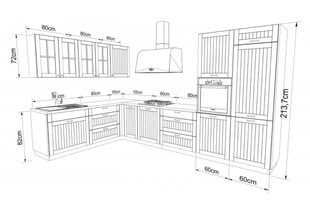 Köök Lora 225cm x 365 cm ecru hind ja info | Köögimööbli komplektid | kaup24.ee
