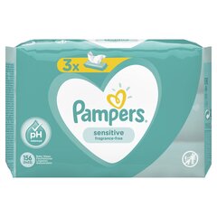 Salvrätikud Pampers Sensitive, 3x52 tk hind ja info | Niisked salvrätikud | kaup24.ee