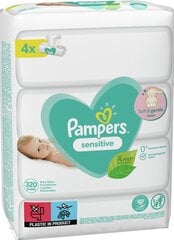 Salvrätikud Pampers Sensitive, 4x80 tk цена и информация | Влажные салфетки | kaup24.ee