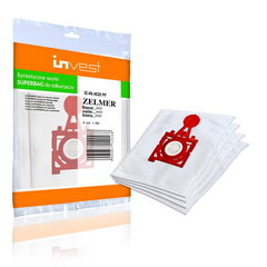 Invest Eco Sünteetilised tolmuimeja kotid ZELMER 3000.0050 / Jupiter 4000.0 HP (4tk.) + Filter hind ja info | Tolmuimejate lisatarvikud | kaup24.ee