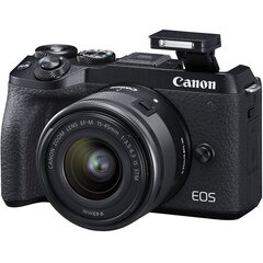 Canon EOS M6 Mark II + 15-45 IS STM (Black) цена и информация | Фотоаппараты | kaup24.ee