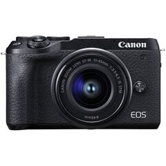 Canon EOS M6 Mark II + 15-45 IS STM (Black) цена и информация | Фотоаппараты | kaup24.ee