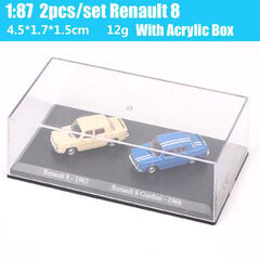 1/87 Pisikesed kaalud Universaalsed hobid Renault 8 1962 Renault 8 Gordini 1966 Diecasts & Vehicle Auto Model Mänguasjad Miniatuuride kollektsioon цена и информация | Коллекционные модели автомобилей | kaup24.ee