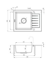 Deante granitinė virtuvinė plautuvė Deante Zorba ZQZ S11A, Metallic grey цена и информация | Раковины на кухню | kaup24.ee