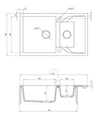 Deante granitinė virtuvinė plautuvė Deante Andante, ZQN_G513, Metallic graphite цена и информация | Кухонные раковины | kaup24.ee