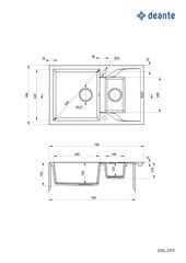 Deante granitinė virtuvinė plautuvė Deante Andante, ZQN_A513, Alabaster цена и информация | Раковины на кухню | kaup24.ee