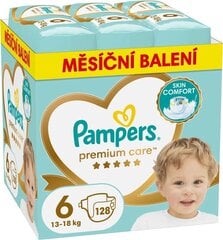 Pampers Premium Care Teipmähkmed, Suurus 6, 128 Mähet, 13-18 kg hind ja info | Mähkmed | kaup24.ee