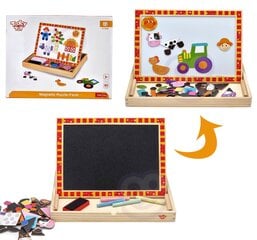 Puidust kahepoolne puslega magnettahvel lastele Tooky Toy L-TKF014 цена и информация | Развивающие игрушки | kaup24.ee