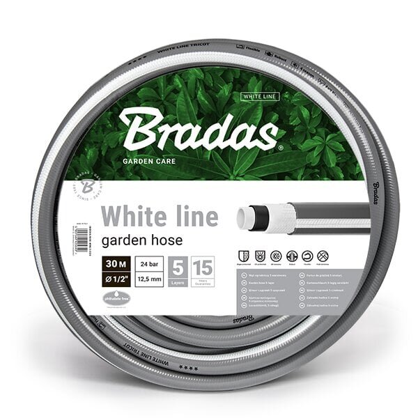 Kasmitsvoolik 1/2" 30m White Line Bradas hind ja info | Kastekannud, voolikud, niisutus | kaup24.ee